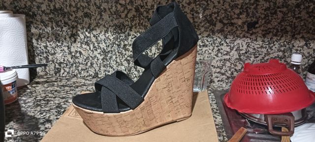 Zapatos cuña mujer negros
