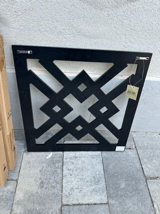 Espejo decorativo plateado geometría 