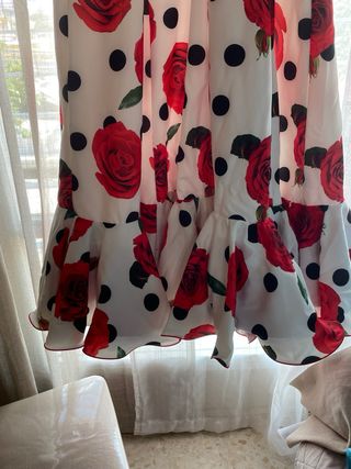 Traje Flamenca Rojo-Blanco T.48/50