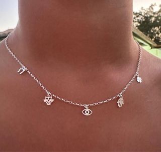 Collar Plata - 5 colgantes cadena de 40