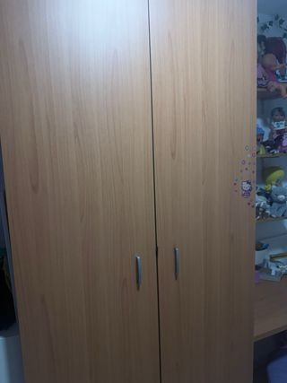 Armario madera 2 puertas,escritorio y repisa