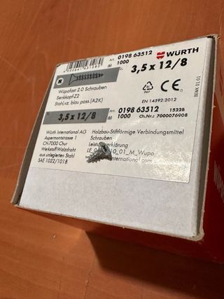 Tornillos madera Würth 3,5x12/8 (1000 ud)