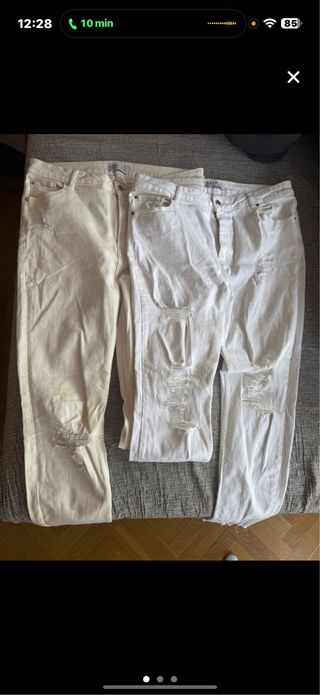 2 Vaqueros rotos blancos - pitillo
10€ los dos/ 5€
