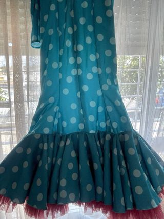 Traje Flamenca lunares turquesa - 40/42