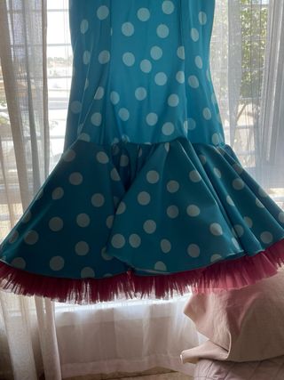 Traje Flamenca lunares turquesa - 40/42