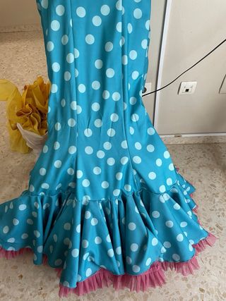 Traje Flamenca lunares turquesa - 40/42