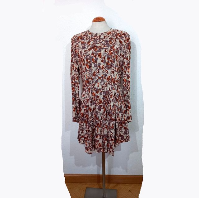 Vestido marrón estampado de H&M