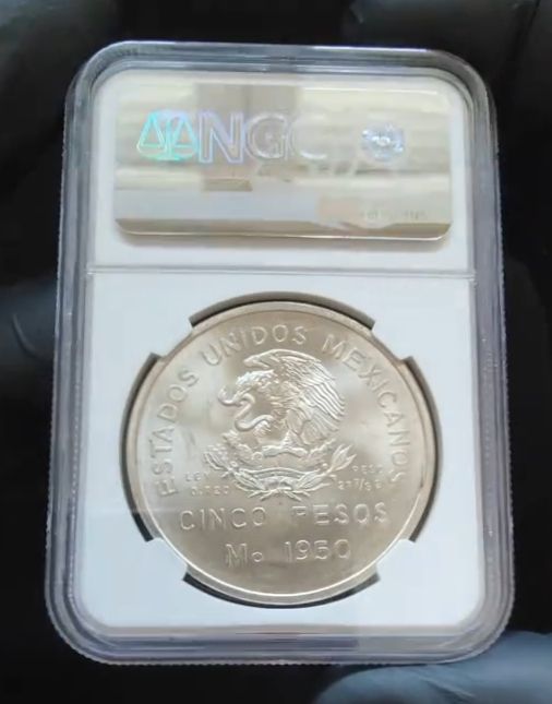 Moneda México Ferrocarril 1950 MS64 NGC