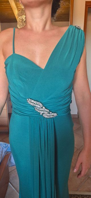 Vestito lungo verde cerimonia