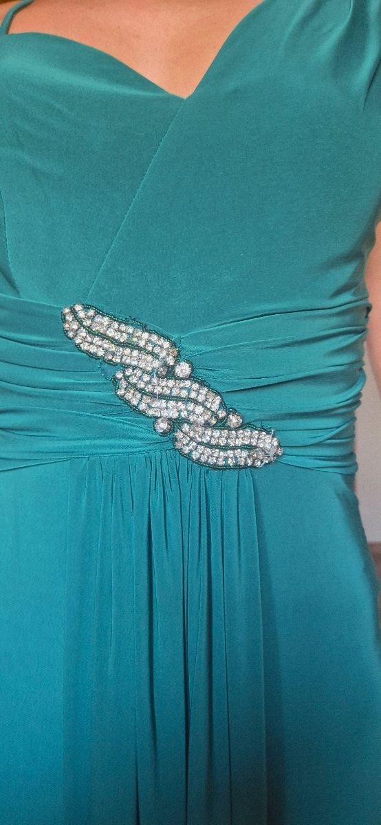 Vestito lungo verde cerimonia