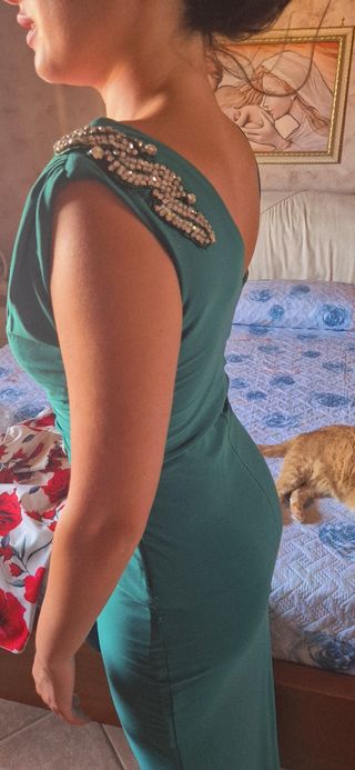 Vestito lungo verde cerimonia