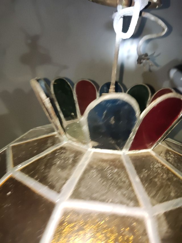 Lampara Tiffany antigua multicolor