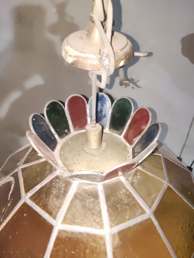 Lampara Tiffany antigua multicolor