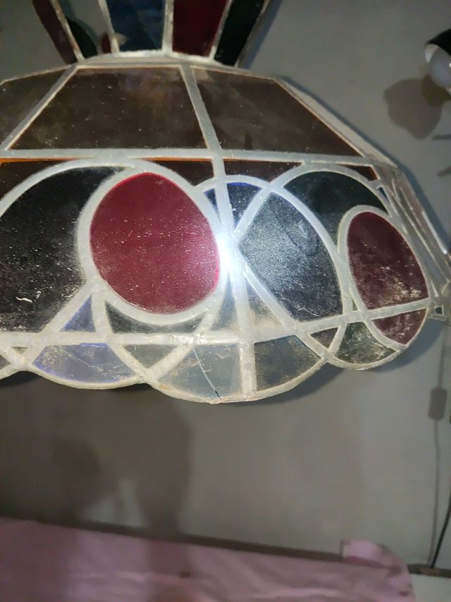 Lampara Tiffany antigua multicolor