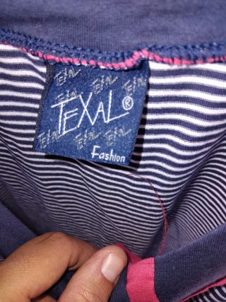 Camisa regata listrada azul e branca