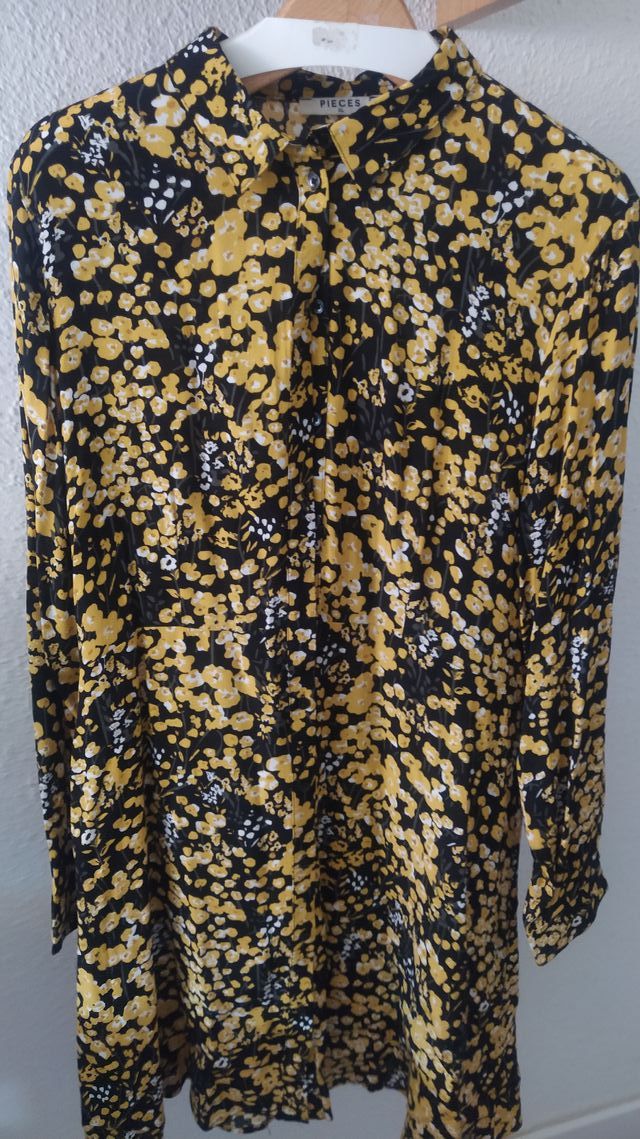 Vestido PIECES XL - Flores amarillas