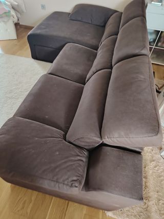 Sofá chaise longue marrón