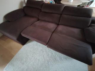 Sofá chaise longue marrón