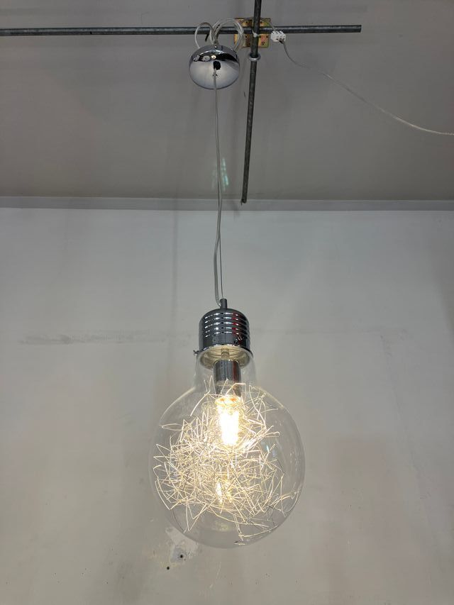 Lampadario a "lampadina" metallo/vetro d.22