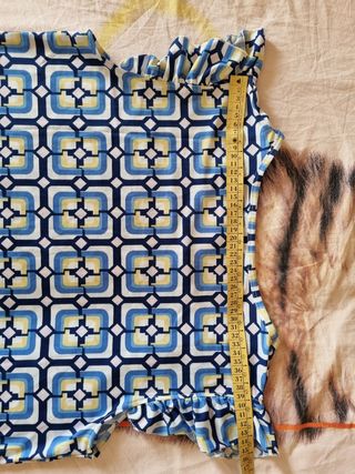 Blusa blu a quadri Oujian 