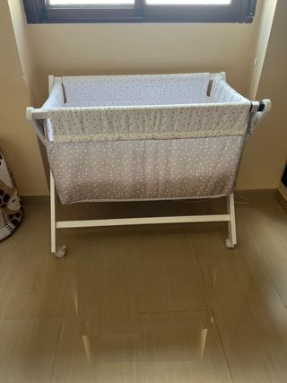 Mini cuna estrellas beige