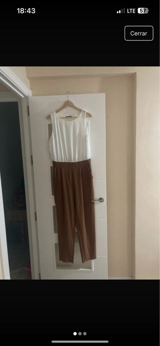 Mono fiesta blanco&marrón XL-42 usado solo 1 vez