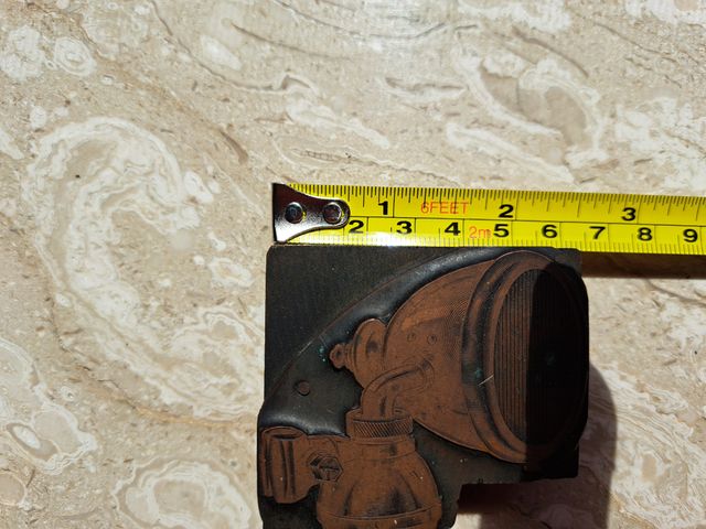 Cliché tipografico fanale auto d'epoca