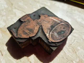 Cliché tipografico fanale auto d'epoca