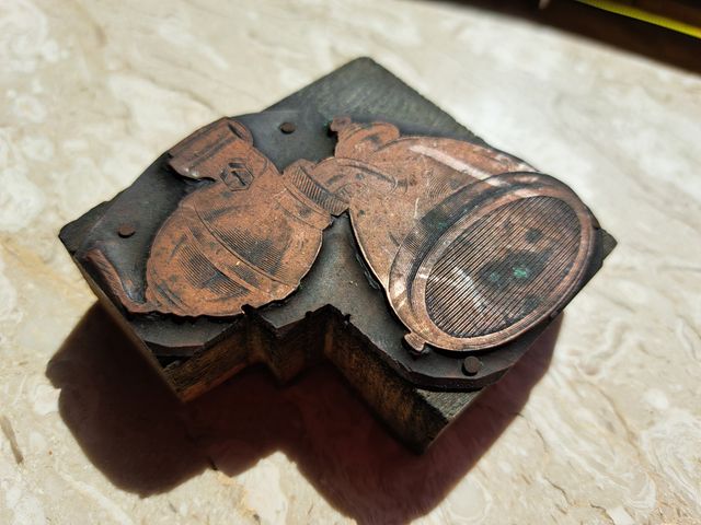 Cliché tipografico fanale auto d'epoca