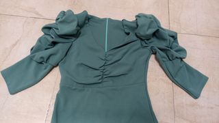Vestido verde manga 3/4 talla M