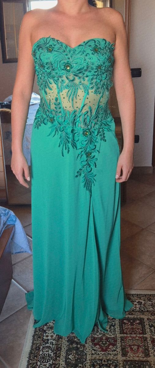 Vestito cerimonia verde acqua