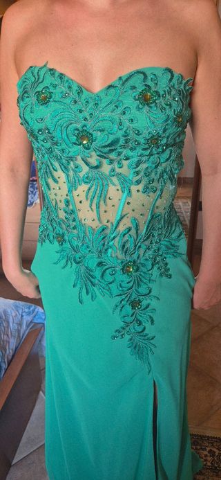 Vestito cerimonia verde acqua