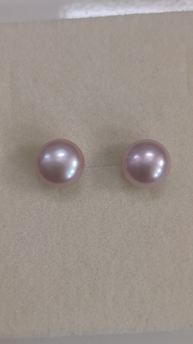 Pendientes perlas rosas plata