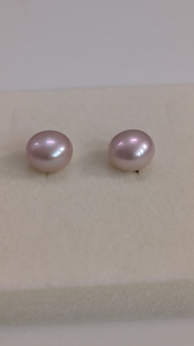 Pendientes perlas rosas plata