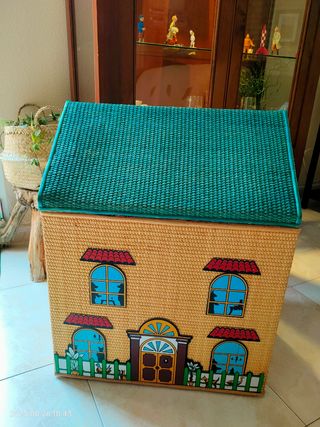 Baúl infantil casa | mimbre