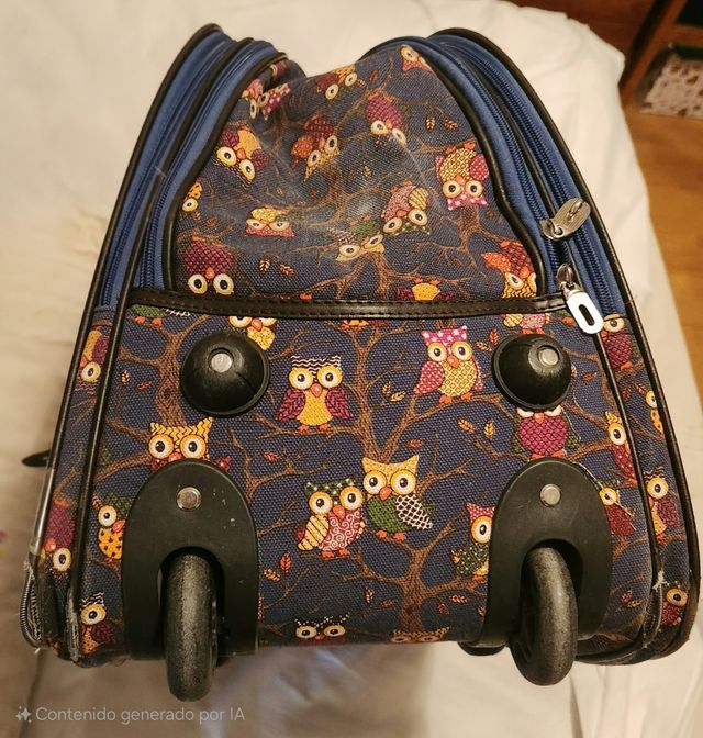 Maleta viaje búhos - Azul multicolor