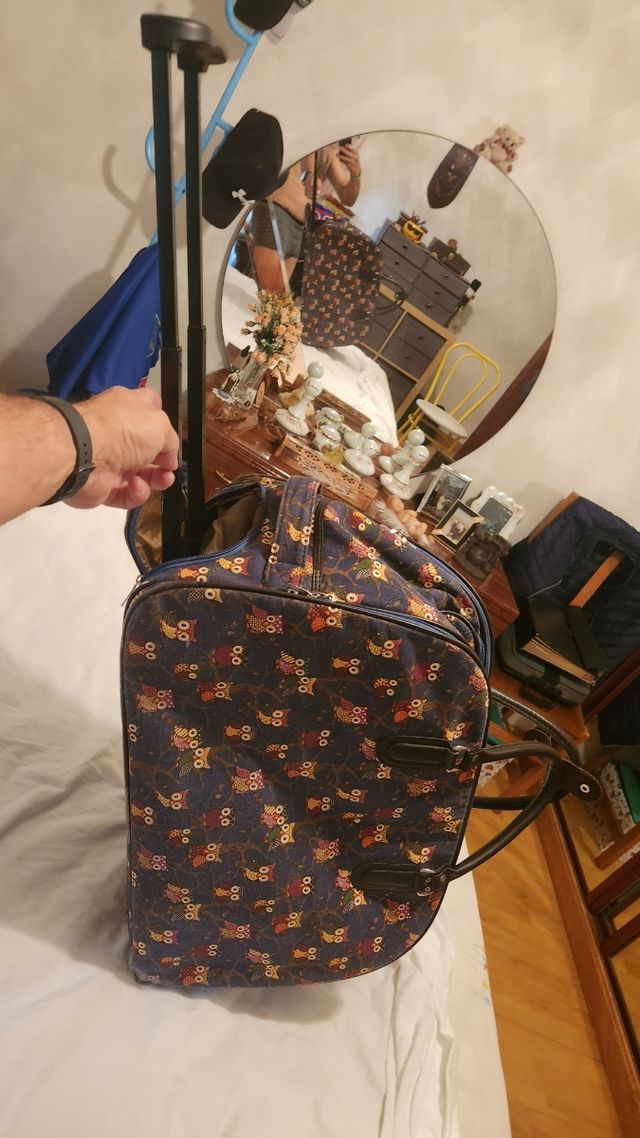 Maleta viaje búhos - Azul multicolor