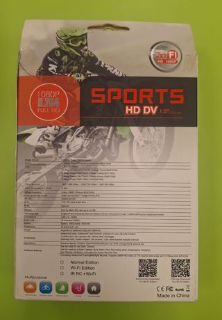 Cámara deportiva HD 1080p WiFi