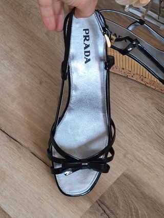Sandalias Prada negras cuña talla 39 1/2