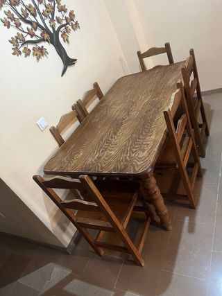 Mesa comedor madera - 6 sillas