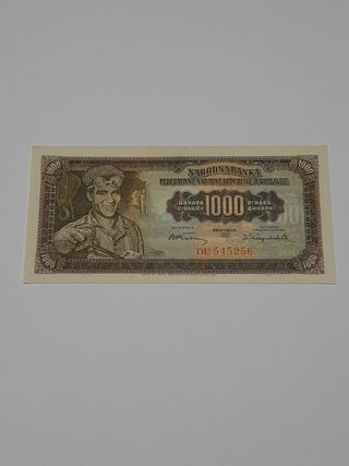 Billete 1000 Dinares Yugoslavia 1955