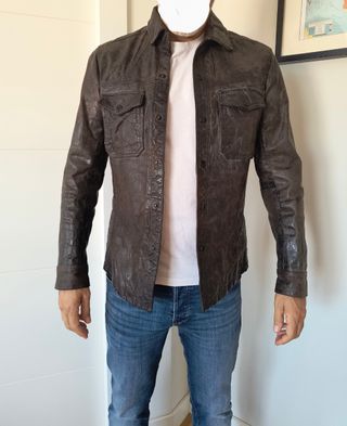 Chaqueta cuero marrón All Saints M