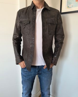 Chaqueta cuero marrón All Saints M