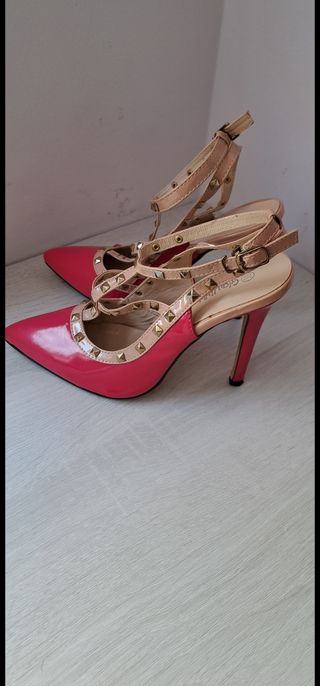 Zapatos tacón aguja rosa palo
