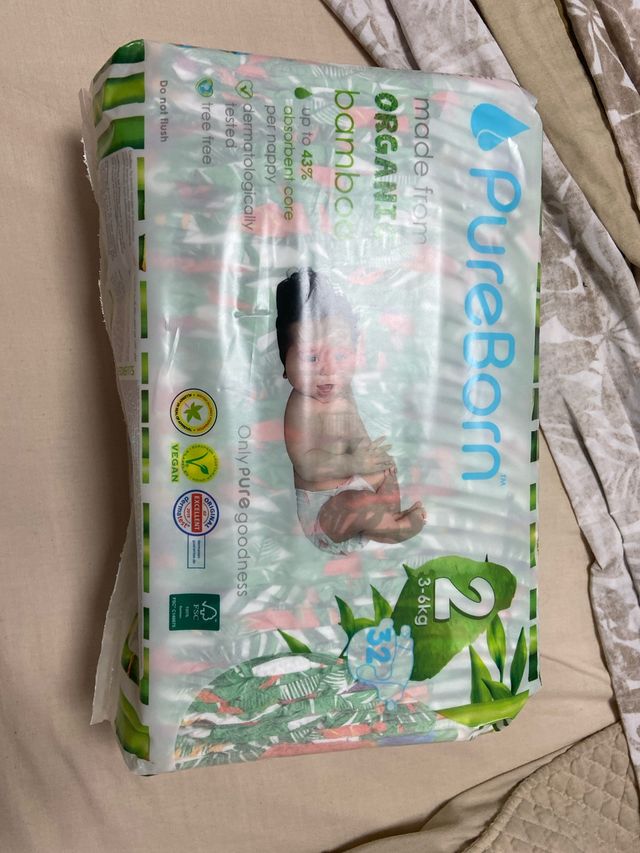 Pañales PureBorn orgánico bambú talla 2