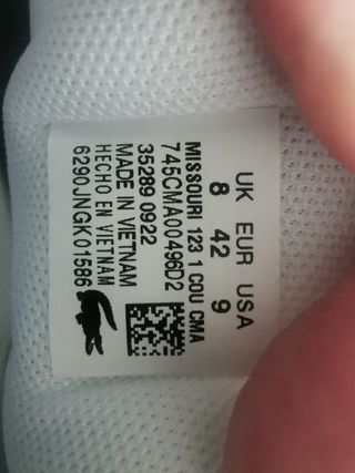 ZAPATILLAS LACOSTE TALL 42 BLANCO ROTO/BLANCO/GRIS