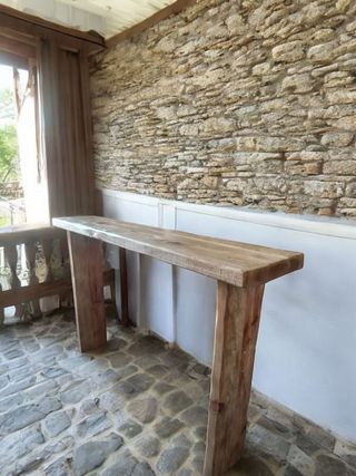Recibidor de madera maciza rústica 