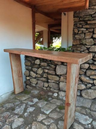 Recibidor de madera maciza rústica 