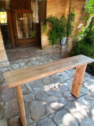 Recibidor de madera maciza rústica 