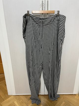 Pantalones vichy blanco-negro